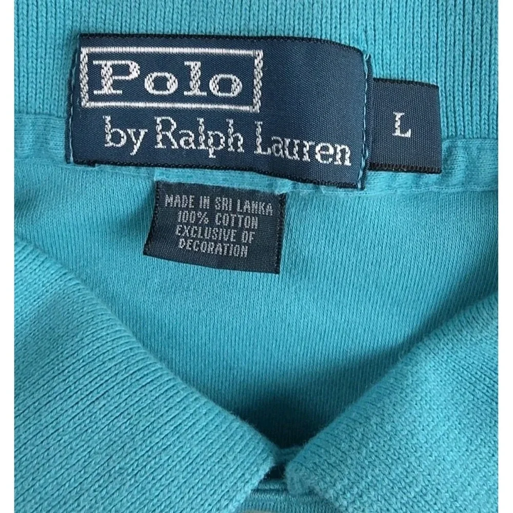 Polo Ralph Lauren‎ Shirt Mens -L- TEAL  Classic Pony Golf EUC